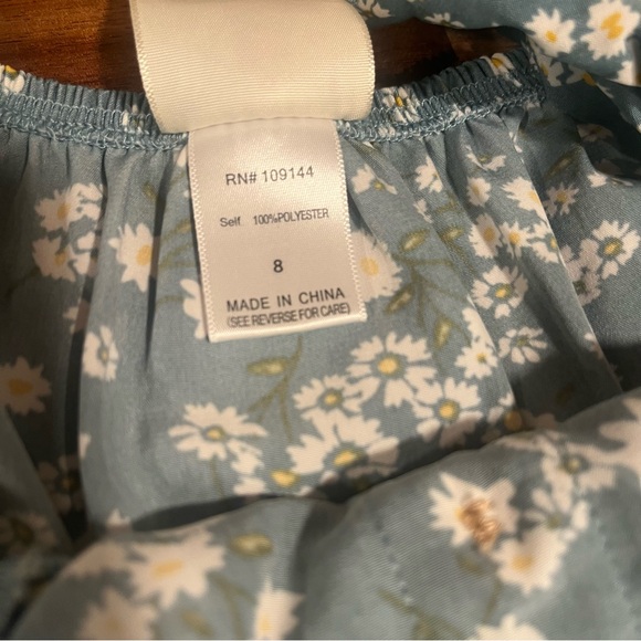 Charming Floral Blue Kids Dress - Picture 4 of 5